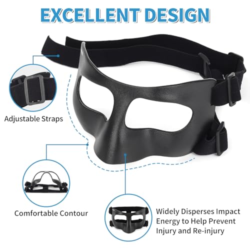 Matte Nose Guard Shield - Protective Sports Mask for Basketball, Soccer, Volleyball