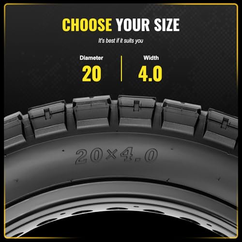 WINFAVO 20x4.0 Inch Fat Bike Tire Set with 2 Tubes, Heavy-Duty All-Terrain Replacement