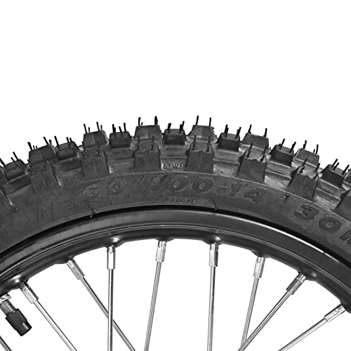 TRKIMAL 60/100-14 Front Dirt Bike Tire Rim with 12mm Bearing for Pit Bikes