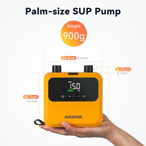 Mini Paddle Board Pump Electric Inflator 20 PSI Lightweight Portable