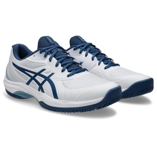 ASICS Men's Game FlyteFoam Pickleball Shoes White/Twilight Blue - Lightweight Supportive Court Footwear