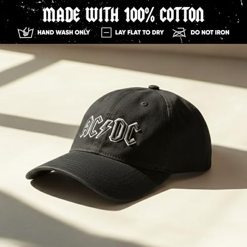 AC/DC Baseball Cap Black - Official Rock Band Snapback Hat
