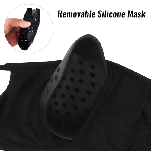 Black Large Tactical Airsoft Mask Half Face Mesh Breathable Silicone Protective Gear
