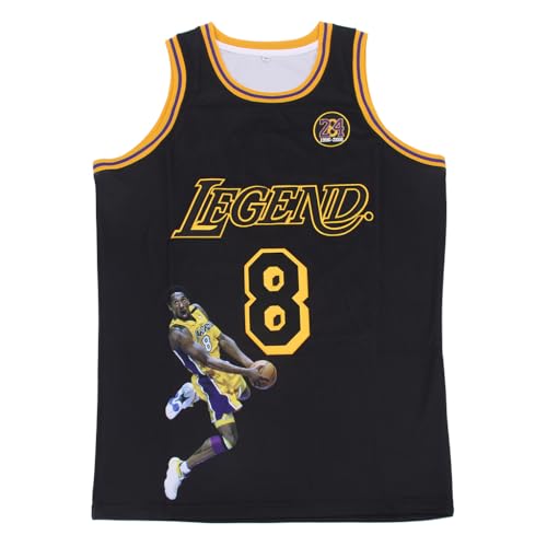 Men's Basketball Jersey Legend 8 24 Hip Hop Sports Shirt Snakeskin Medium Black