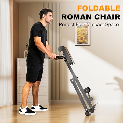 Sirhome Black Adjustable Roman Chair for Back and Core Workout