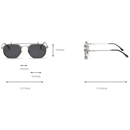 kachawoo Flip up Sunglasses for Men Polarized Clip on Sun Glasses Women Yellow Blue Shades Eyewear (silver with black)