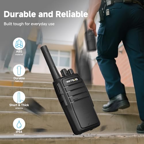 Retevis RT21 Walkie Talkies for Adults 2-Way Radio Long Range 1200mAh Battery 4 Pack