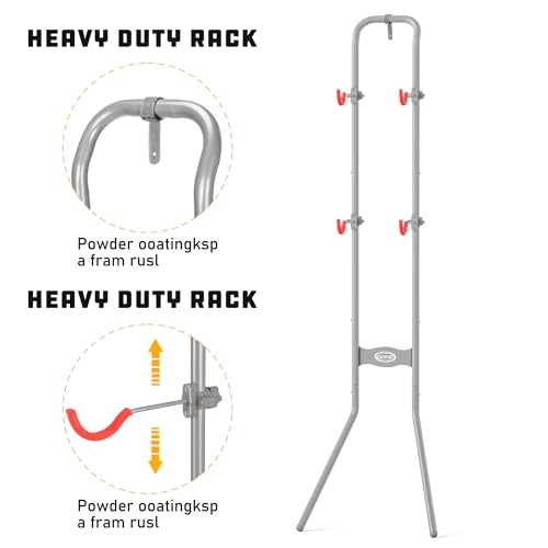 Vertical Bike Rack for 2 Bicycles - Slim Wall Leaning Storage with Adjustable Arms - Silver