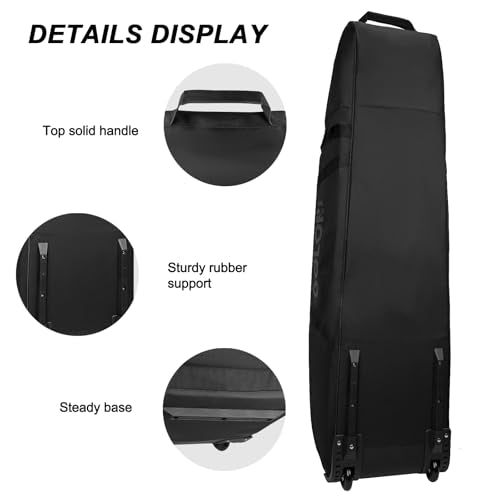Golf Travel Bag for Airlines - Heavy Duty Water-Resistant with Padded Clubs - Black