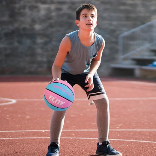 Kids & Youth 25.5-inch Pink Blue Basketball - Thickened Rubber Indoor Outdoor