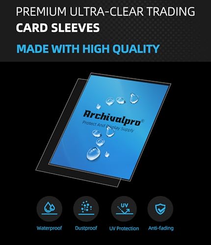 100 Count Clear Card Sleeves for Trading Cards - Acid-Free & PVC-Free