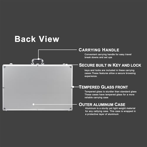 QTYORD 1pcs Aluminum Glass Card Display Case - Large 34" x 22" Lockable Trade Show Jewelry & Collectible Card Holder