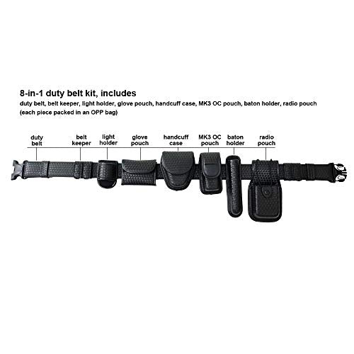 LytHarvest Medium 8-in-1 Police Duty Belt Kit with Pouches - Law Enforcement Utility Belt