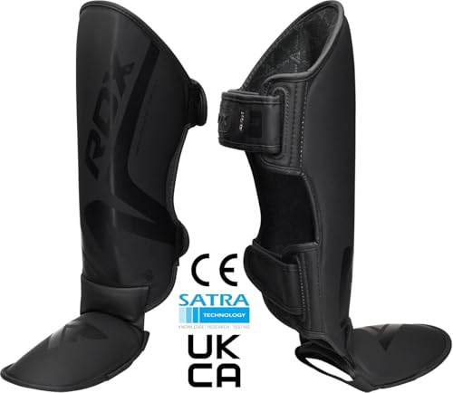 RDX Muay Thai & MMA Shin Guards Large Matte Black - Elite Protective Gear