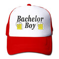 Men's Red Mesh Trucker Hat - Adjustable Baseball Cap for Bachelor Party