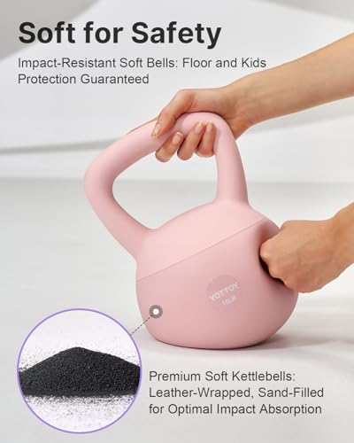 YOTTOY Soft Kettlebell with Anti-Slip Handle & Floor-Friendly Base - Home Workout Equipment