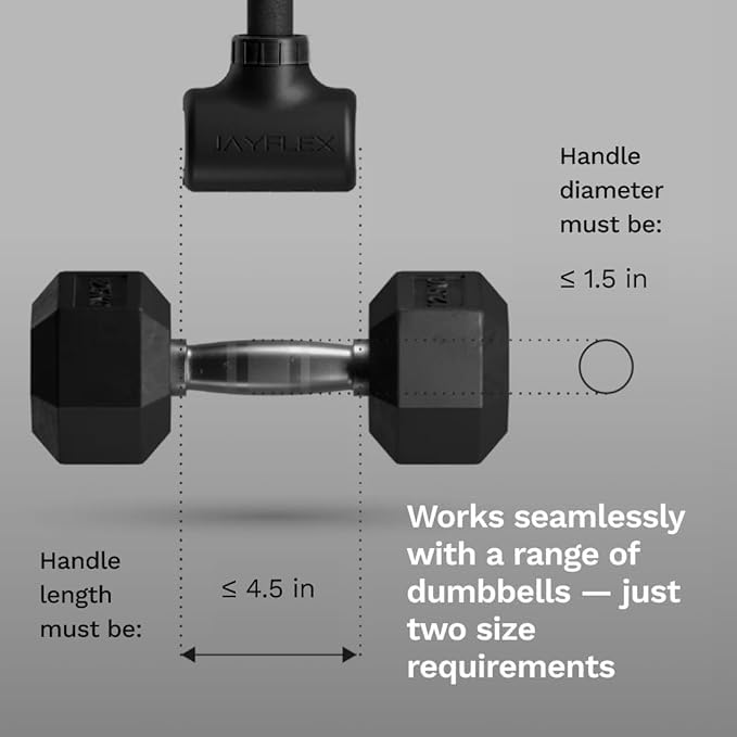 Jayflex Adjustable Dumbbell to Barbell Converter - Home Fitness Weight Bar, Up to 200 lb Capacity