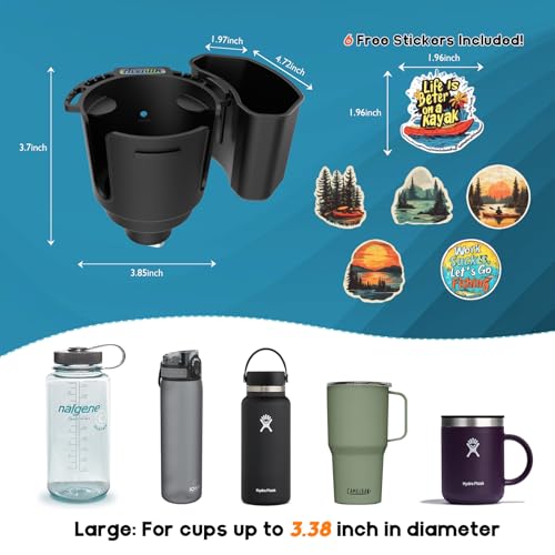 Multi-Functional Kayak Cup Holder with Tool Storage Box - Track Mount, Non-Slip, Durable Boat Gear Organizer