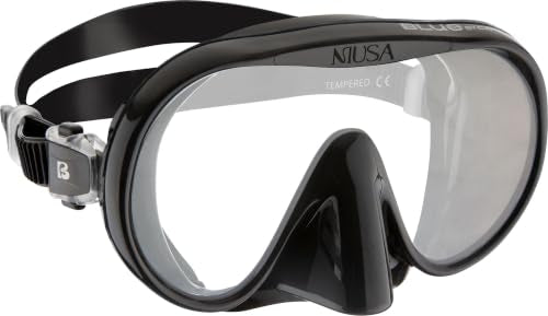 Large Black Travel Snorkel Set with Mask & Tonga Fins - Dry Valve, Quick-Release