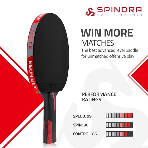 Advanced Offensive Ping Pong Paddle with Protective Case | Spindra