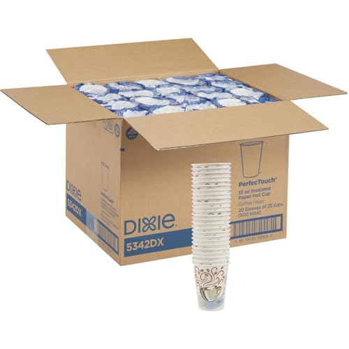 Insulated Hot Paper Cups 500 Count | Keeps Drinks Hot & Fingers Cool