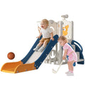 BIERUM 6-in-1 Toddler Slide for Kids Indoor & Outdoor, Blue & Yellow