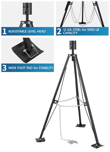 Swellisher Normalneck Fifth Wheel Tripod Stabilizer 5000lbs Load Adjustable 35-55"