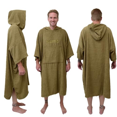 Unisex Cotton Surf Poncho Towel with Hood for Water Sports & Changing