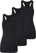 TAIPOVE Long Tank Tops for Women - Cotton Racerback Camisole Activewear | Extra Long 3-Pack