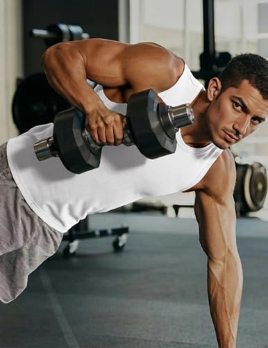 Mens Sleeveless Ribbed Tank Top Fitness Workout Muscle Fit Gym Shirt