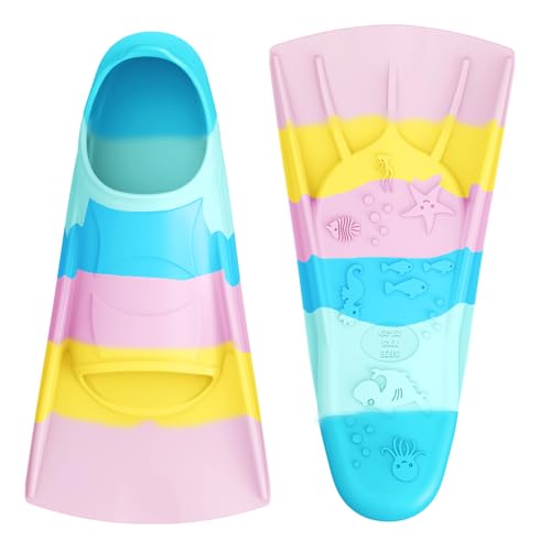 Kids Swim Training Fins CH12 XXS Short Silicone Flippers for Lap Swimming