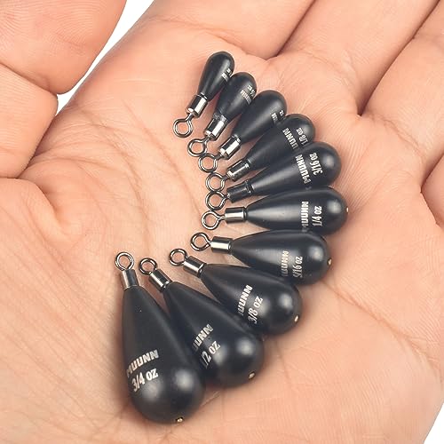 Matte Black Tungsten Drop Shot Weights 3/64oz - 5 Pack with Rotating Round Eye