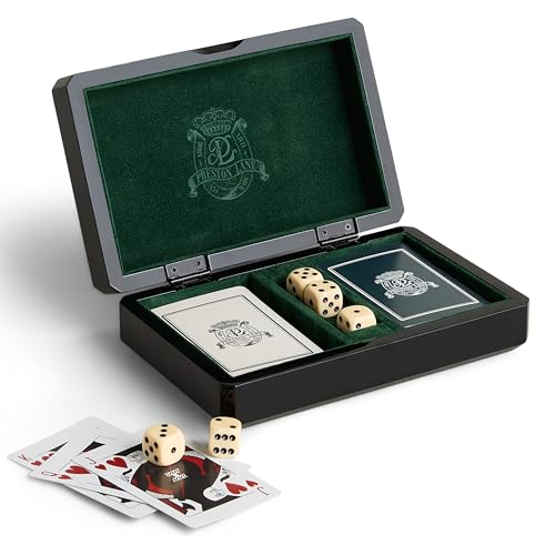 Preston Lane Chester Wooden Game Box Set with Cards & Dice - Home Decor & Game Storage