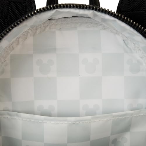 Loungefly Disney Mickey Mouse Checkered Mini Backpack - Vegan Leather, Adjustable Straps