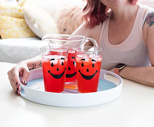 Kool-Aid Man Glass Pitcher and Pint Glass Set - 64oz Beverage Dispenser & 16oz Glassware