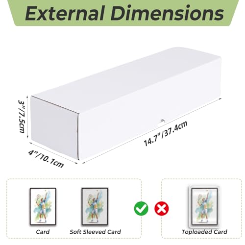 14.2x3.8x2.9 Inch 10 Pack All White Trading Card Storage Boxes - Holds 400 Cards