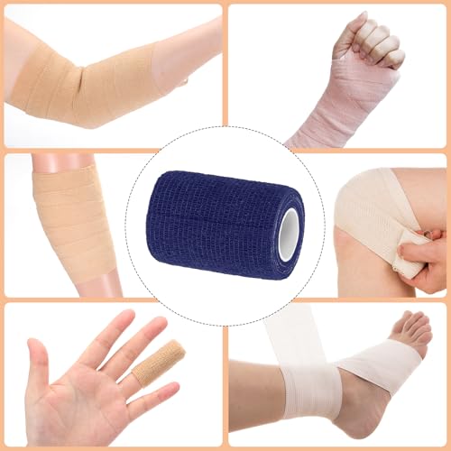 Elastic Athletic Tape - Supportive Stretch Bandage for Sports, Navy Blue, 3 Inch x 5 Yards