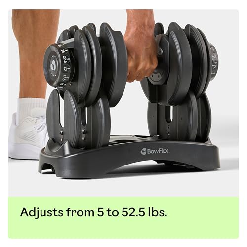 BowFlex Adjustable Results Series SelectTech Dumbbells - Black, 5-52.5 lbs