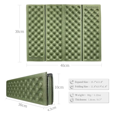 Portable Waterproof Folding Seat Pad - Green 2pcs for Camping Hiking Outdoor
