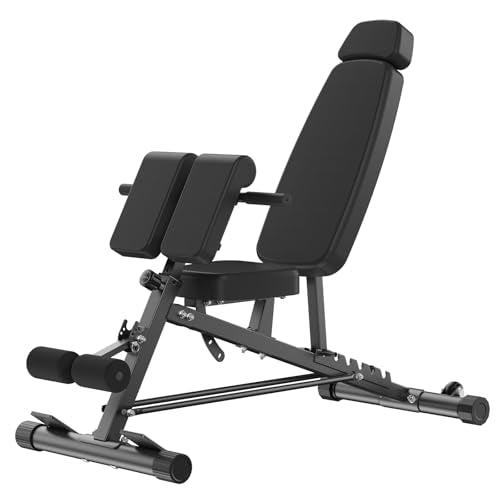 OLIXIS Classic Black Adjustable Weight Bench Foldable 660 LBS for Full-Body Workout