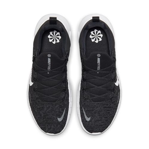 Nike Mens Sneaker Black White Dk Smoke Grey - Nike Free RN 5.0 2021 Running Shoe