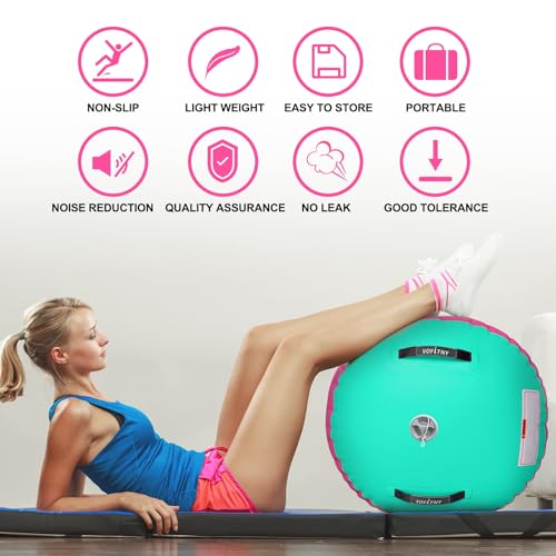 VOFiTNY Pink & Mint Air Barrel Tumbling Gymnastics Trainer 4ft x 2.5ft