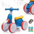 Blue & Red 6V Electric Baby Balance Bike with Bubble Machine & Remote