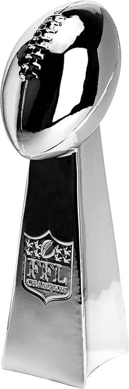 Spire Designs Fantasy Football Trophy - Chrome Replica Championship Award - First Place Winner - 2 Sizes Available