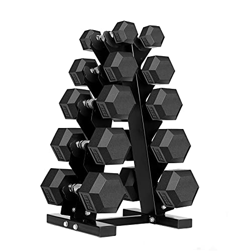 20 lb Pair Rubber Coated Hex Dumbbells for Strength Training - Cast Iron