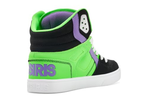Osiris Men's Clone Skate Shoes Lime Black Purple 9 - Durable Skate Sneakers