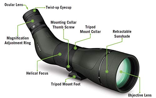Vortex Diamondback HD Spotting Scope 20-60x85 Angled - Waterproof, Tripod-Ready