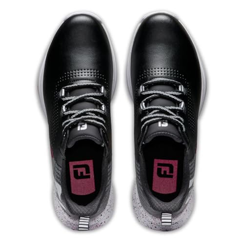 FootJoy Women's FJ Fuel Golf Shoes - Previous Season Style Black Grey Pink, Water-Resistant Support