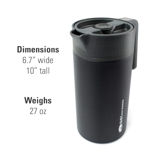 GSI Outdoors Glacier Stainless French Press Mug - 30 fl oz, Black, One Size