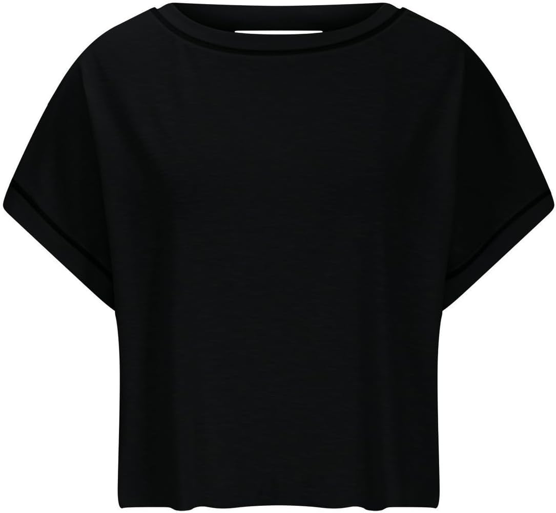 VIEWON Women's Workout Top - Open Back Short Sleeve Yoga Tee | Y2K Crop Design in Stylish Colors